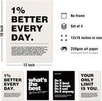 DSHFG Motivational Inspirational Office Wall Art Decor Prints Set of 4, Motivational Wall Decor Trendy Retro Posters for Office Home Decor, 12x16 Unframed