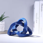 LCCCK Infinity Knot Sculpture Blue Knot Decor Object, Abstract Knick Knacks Coffee Table Modern Statue, Navy Blue Sculpture for Home Living Room Table Ornaments and TV Stand Bookshelf Decorative