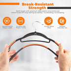 Plastic Hangers 10 Pack, Cascading Slim Space Saving Clothing Hangers with 360° Rotating Hook, Non Slip Clothes Hangers for Sweater Shirt, Heavy Duty Coat Hanger with Inner Hook for Closet, Black