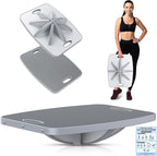 Professional Wooden Balance Board, 360 Degree Portable Wobble Board with Comfortable Surface, Standing Desk Rocker Board for Physical Therapy, Core Strength Stability Training