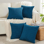 Fancy Homi 4 Packs Decorative Throw Pillow Covers for Living Room Couch Bed, Modern Farmhouse Boho Home Décor Accent Cushion Case, 18" x 18", Teal