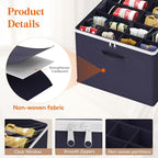 Lifewit Shoe Storage Organizer for Closet, Fabric Large Shoe Box Storage Containers with Clear Cover, Foldable Bins for Boots Heels Sneakers Fits 36-48 Pairs (Each 12-16 Pairs) 3 Pack Blue