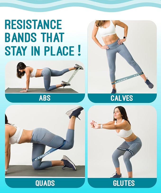 Resistance Bands for Working Out, Exercise Bands with 5 Resistance Levels, Natural Latex Resistance Bands Designed for Home Fitness, Strength Training and Flexibility Exercises