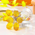 Movdyka Crystal Yellow Rose Flower Figurine with Vase Handmade Romantic Glass Rose for Wife Mom on Birthday Christmas Wedding Home Decorations