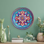 Morocco Floral Watercolor Stained Glass Print Decorative Plates Home Decor Ceramic Plates, Dinner Plates Display for Kitchen, Hallway Console Side Table, Presents for Family Friends, 6 Inch