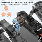 HOMGIM Under Desk Elliptical Machine - Quiet Motorized Leg Exerciser with Smart Remote, 12-Speed Manual Programs Auto/3 Auto Programs LCD Display & Bidirectional Motion for Home/Office