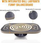 Wooden Balance Board Maze, Wobble Balance Board for Kids and Adults, for Core Strength Training, Leg Workout, Physical Therapy, Fitness, Skateboarding with Labyrinth