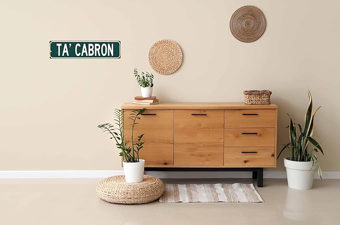 Rustic Metal Tin Sign Ta Cabron 4x16 in Vintage Wall Art for Home Bar Cafe & Garage Decor