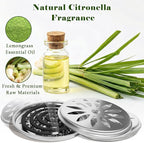 FIRIK Citronella Coils Outdoor, 20 PCS Citronella Incense Coil with 2 Incense Burner and 2 Coil Holders, Natural Lemongrass Coils for Patio Camping Farms Courtyards Backyard Garden BBQ Indoor, Black