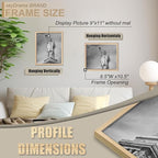 Natural Solid Wood 9x11 Picture Frame, Display 9 x 11 Inch Picture Poster Photo, Vertical & Horizontal Wall Hanging - 2 Pack/Natural/9"x11"