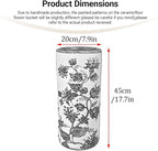 Ceramic Umbrella Stand Umbrella Holder for Entryway Hand-Made Umbrella Stand Barrels Umbrella Holder Cane Floor Standing Vase Ceramic Storage Bucket for Home Office Entrance Indoor.(Classic 207)