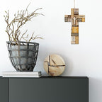 Jetec Cross Wall Decor Christian Wooden Cross Easter Religious Faith Biblical Verse Wall or Table Sign for Easter First Communion Gift Farmhouse Home Hanging Decoration(15 x 8.5 Inch)