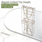 Dewfig Arched White Full Length Mirror, 71"X30" Large Floor Mirror, Full Body Mirrors for Leaning or Hanging, Standing Mirrors for Bedroom, Living Room,Dressing Room, Aluminum Alloy Frame, White