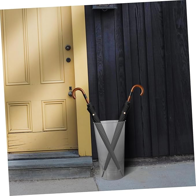 SOLUSTRE Round Umbrella Holder Waterproof Plastic Umbrella Storage Container for Entryway Large Capacity