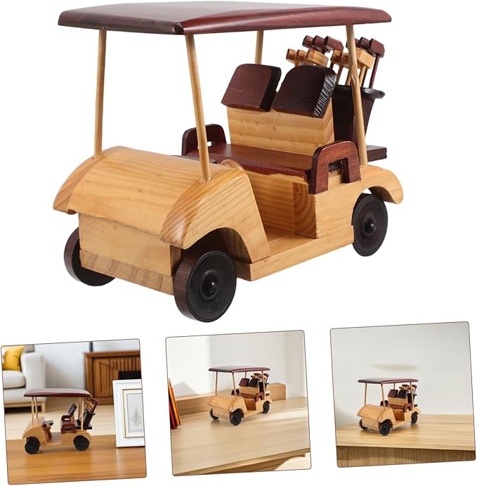 Rustic Car Model Wooden Antique Vehicle Ornament for Home Office Decor Vintage Collectible Car Figurine for Desk and Collectors