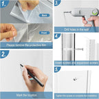 Acrylic Brochure Holder Wall Mount, Magazine and Pamphlet Display, Clear Literature Organizer Rack for 12 Pamphlets and 6 Magazines, Flyer Pamphlet Holder with Business Card Holders and Index Tabs