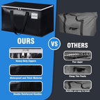 BlissTotes Moving Bags, Heavy Duty Moving Boxes with Zippers Top and Sturdy Handles, Storage Bags for Space Saving and Packing, Collapsible Moving Supplies, Storage Totes (76L, 6-Pack, Black)