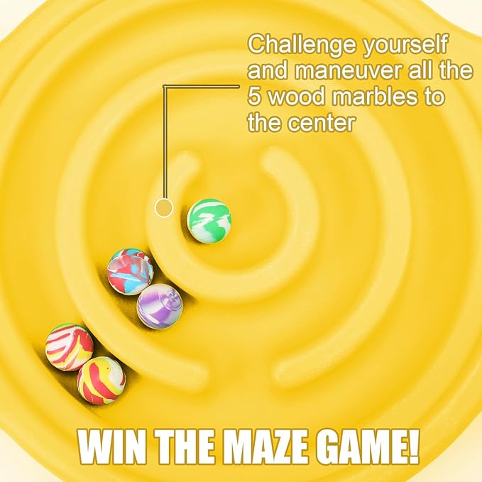 Maze Balance Board for Kids Plastic Wobble Rocker Balance Board with Mini Balls Load 220lb Balance Game with Handles for Toddler Balancing Exercise Equipment Game, 24.5 x 11.8 Inch