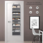 Over Door Organizer with 5 Large Pockets, Heavy Duty Hanging Organizer Storage, Closet Bathroom Nursery Bedroom Dorm, Toys Cosmetics Sundries and Baby Essentials, Gray