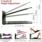 Yes!Fresh Shoe Slot Organizer, Boutique Display Style Shoe Stacker for A Pair of Shoes, Separable Shoe Rack for Closet Organization, 3 Adjustable Narrow Shoe Rack (Transparent Green, 4 Pack)