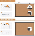 Cork Board Bulletin Board 20 x 30, Black Aluminium Framed Corkboard, Office Board for Wall Cork, Large Wall Mounted Notice Pin Board with 16 Push Pins for School, Home & Office