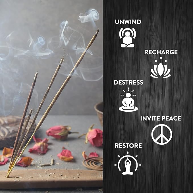 HEM Midnight Bloom Natural Masala Relaxing Incense Sticks - 12 Packets (15g Each)
