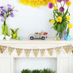 Easter Decorations - Mini Farmhouse Vintage Metal Truck with Easter Eggs & Bunny, White Spring Farm-Style Pickup Decor for Table Tiered Tray Home Kitchen Office Keepsake Gifts