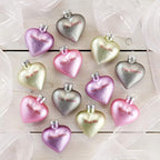 Lillian Vernon Pastel Candy Conversation Hearts Valentines Ornaments - 12-Piece Assortment, Blown Glass, Handcrafted Hanging Tree Decorations, Pastel Heart Holiday & Party Decor, 2.5 in Tall