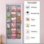 Over The Door Hanging Shoe Rack Organizer 18 Pockets Organizer with 6 Extra Large Mesh Pockets for Shoe Holder Storage (18 Pockets)