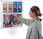 Displays2go Acrylic Literature Holder Wall Mount, 4/8.5" w, 4-8 Pockets - Clear (2RP4CLR)