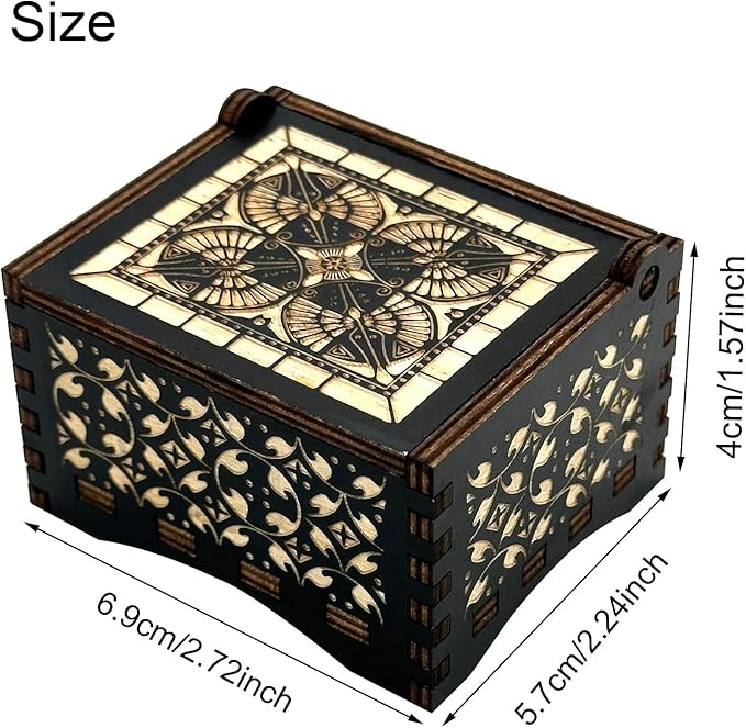 Pursuestar Wind Up Music Box -La Vie En Rose, Vintage Engraved Wood Mechanism Musical Gifts for Mother's Day Valentine's Day Anniversary Birthday Christmas Thanksgiving