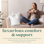 ComfyDown Decorative Throw Pillow Insert, Down and Feather Fill, 100% Cotton Cover, 233 Thread Count - Made in USA (14 X 34)