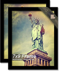 100% Solid Wood 7x9 Picture Frame Set of 2, Black Frame for 7 x 9 Inch Picture Poster Photo, Light Weight 7 by 9 HQ Matte Black Frame for Wall - 2 Pack/Black/7"x9"