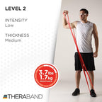 THERABAND CLX Resistance Band with Loops, 5-Foot Non-Latex Exercise Band for Mobility, Rehab, Stretching & Home Workouts, Color-Coded Resistance Levels