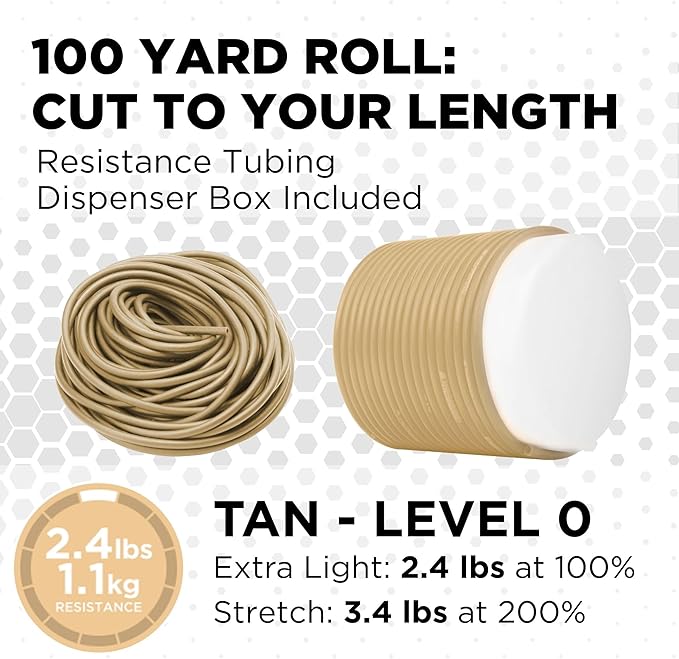 THERABAND Latex Resistance Tubing, Red, Medium Level 2, 100 ft Roll, Professional Grade Resistance Band for Exercise, Upper and Lower Body Workouts, Cut-to-Length, Color-Coded Levels
