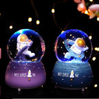 Snow Globe, Snowglobe for Kids Outer Space Water Snow Globes LED Light Change Music Box Home Christmas Decor for Kids, Decorations for Christmas & Birthday(A)