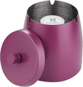 Smokeless Ashtrays For Cigarettes Indoor, Ash Tray Sets for Cigarettes Outdoor Ashtrays for Patio (Purple, Small)