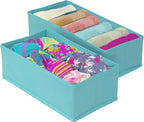 Sorbus® Set of 4 Foldable Drawer Dividers, Storage Boxes, Closet Organizers, Under Bed Organizer (Aqua)
