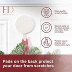 Haute Decor Attract Magnetic Wreath Hanger (White) - for 2 Metal Doors/Surfaces or 1 Single-Pane Glass Door or Window - Holds up to 10lbs.