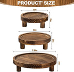 3PCS Wooden Risers for Display Wood Cake Stand for Party Round Food Risers for Buffet Wooden Holder Rustic Riser for Decor Tiered Tray Decor Home Kitchen(Rustic, 3 PCS (8”, 6”, 5”))