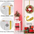 Gold Wreath Hanger, Christmas Decorations Adjustable Wreath Hangers for Front Door Adjustable from 14.9-25 Inches Over The Door Hooks Organizer Larger Hangers Festival Wreaths, Decorations Hook