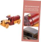 OUNONA Vintage Wood Car Model Ornament Miniature Desktop Automobile Decoration for Retro Room Decor and Stylish Wooden Craft for Living Room Bedroom Study and House