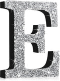 Qunclay 8'' Silver Crystal Diamond Bling Letters Crushed Diamond Decoration Wooden Glitter Letter with Screw and Hooks Rhinestone Gift for Wedding Y2k Mcbling Bedroom Wall Decor (Letter E)