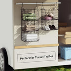 X-cosrack 3-Tier Hanging Storage Organizer for Closet, Laundry & Utility Room | Space Saving Shelves with 1.65" Hook & 5 S-Hooks | Hanging Wire Baskets (12.4" W x 8.8" H x 10.24-11.8" D)
