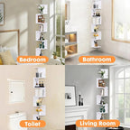 ShellKingdom Corner Shelf Wall Mount, 7 Tier Corner Bookshelf, Floating Display Shelves for Home, Living Room, Bedroom, Office, Bathroom, Small Spaces Decorations