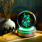 Movdyka 3D Laser Etched Lily Crystal Ball with Color-Changing LED Base – Elegant Blooming Flower Lamp for Home Decor, Unique Gift for Women & Men