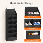 Lifewit 6 Tier Over the Door Shoe Organizer with 11 Large Deep Pockets, Fabric Hanging Shoes Shelf for Closet, Dorm Storage, Fit Up to 12 Pair Shoe Rack Holder for Sneakers, Boots, Black