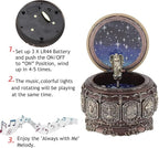 Vintage Music Box Constellation Style Plays Always with Me Tune, Goddess Rotating Musical Box Sankyo 18-Note Wind Up Hand-Painted Collectible Zodiac Gift for Christmas Birthday