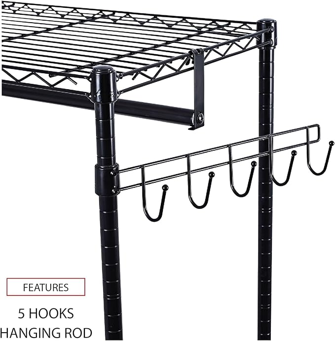 Alera ALEGR363618BL 36 in. W x 18 in. D x 75 in. H 30 Garments Wire Shelving Garment Rack - Black