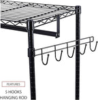 Alera ALEGR363618BL 36 in. W x 18 in. D x 75 in. H 30 Garments Wire Shelving Garment Rack - Black